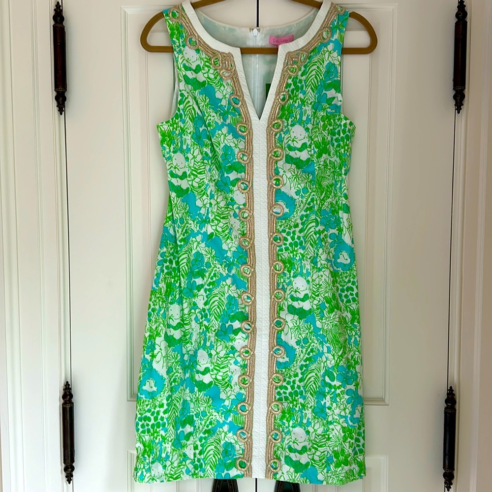 Lilly Pulitzer Janice Shift Sz 6. Limeaid. “It’s a zoo” pattern New W/Tags